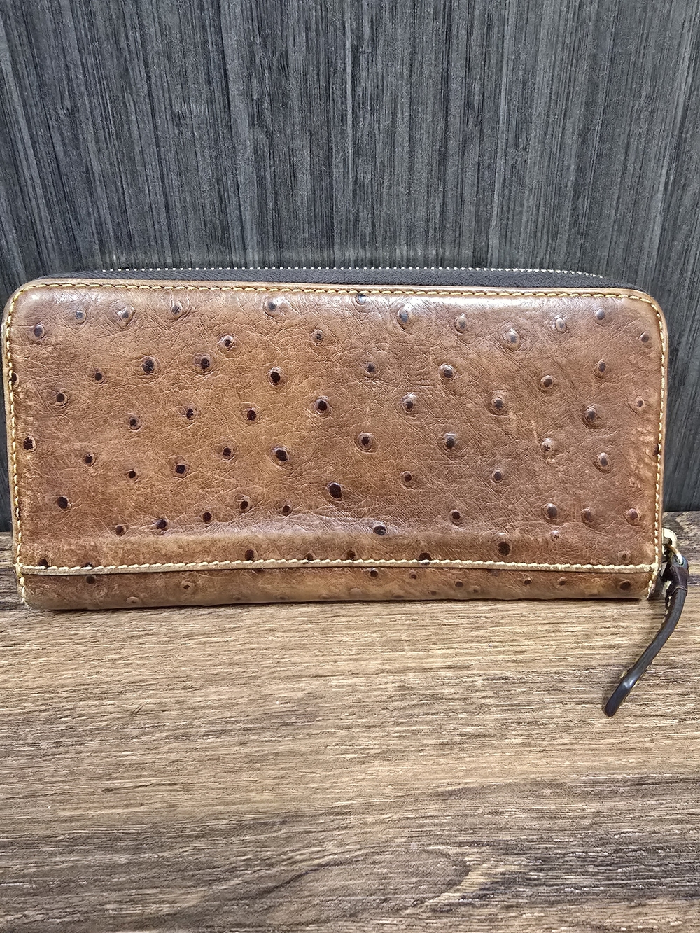 Dooney & Bourke Ostrich Embossed Leather Satchel Handbag & Matching Zip Wallet - Picture 10 of 11